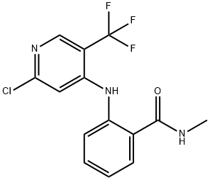 2-[2-클로로-5-(트리플루오로메틸)피리딘-4-일라미노]-N-메틸벤자미드 구조식 이미지