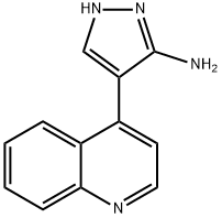 4-(퀴놀린-4-일)-1H-피라졸-5-아민 구조식 이미지
