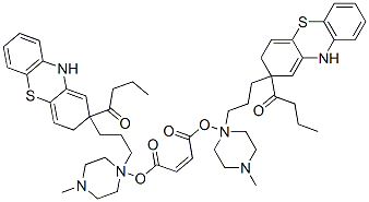 bis[1-[3-[2-(1-oxobutyl)-10H-phenothiazin-2-yl]propyl]-4-methylpiperazin-1-yl] maleate  구조식 이미지
