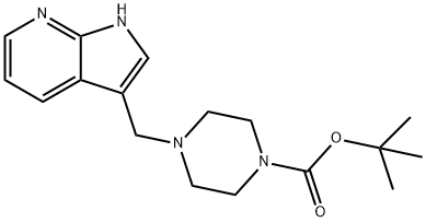 1-Boc-4-((1H-Pyrrolo[2,3-b]pyridin-3-yl)Methyl)piperazine 구조식 이미지