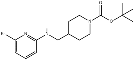 4-[(6-BroMo-피리딘-2-일라미노)-메틸]-피페리딘-1-카르복실산tert-부틸에스테르 구조식 이미지