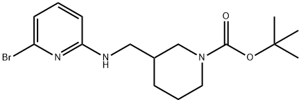 3-[(6-BroMo-피리딘-2-일라미노)-메틸]-피페리딘-1-카르복실산tert-부틸에스테르 구조식 이미지