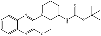 [1-(3-메톡시-퀴녹살린-2-일)-피페리딘-3-일]-카르바민산tert-부틸에스테르 구조식 이미지