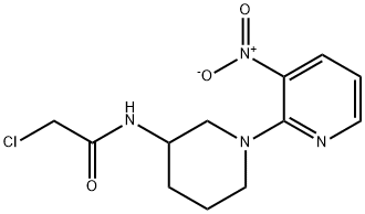 2-Chloro-N-(3'-nitro-3,4,5,6-tetrahydro-2H-[1,2']bipyridinyl-3-yl)-acetaMide, 98+% C12H15ClN4O3, MW: 298.73 Structure