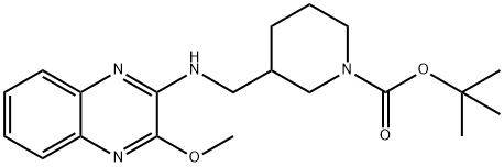 3-[(3-메톡시-퀴녹살린-2-일라미노)-메틸]-피페리딘-1-카르복실산tert-부틸에스테르 구조식 이미지