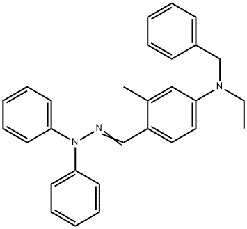 2-Methyl-4-(N-ethyl-N-benzyl)aminobenzoaldehyde-1,1-diphenylhydrazone 구조식 이미지