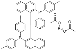 Diacetato[(S)-(-)-2,2'-bis(di-p-tolylphosphino)-1,1'-binaphthyl]ruthenium(II) Structure