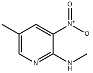 2-메틸아미노-5-메틸-3-니트로피리딘 구조식 이미지