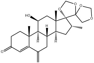 11β-Hydroxy-16α-Methyl-6-Methylene-17,20:20,21-bis(Methylenedioxy)-pregn-4-en-3-one Structure