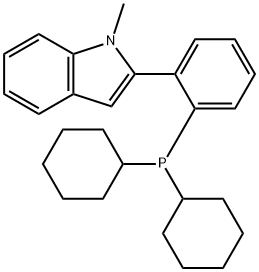 2-(2-디시클로헥실포스파닐-페닐)-1-메틸-1H-인돌 구조식 이미지