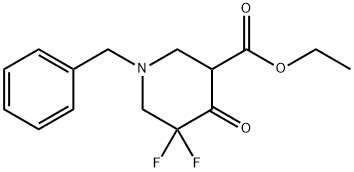 에틸1-벤질-5,5-디플루오로-4-옥소피페리딘-3-카르복실레이트 구조식 이미지