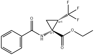 (1S,2R)-Ethyl 1-benzaMido-2-(trifluoroMethyl)cyclopropanecarboxylate Structure