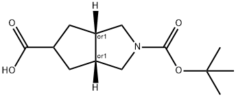 (3aR,5r,6aS)-2-(tert-butoxycarbonyl)octahydrocyclopenta[c]pyrrole-5-carboxylic acid 구조식 이미지