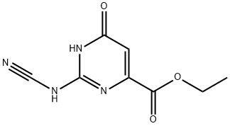 4-Pyrimidinecarboxylicacid,2-(cyanoamino)-1,6-dihydro-6-oxo-,ethylester Structure