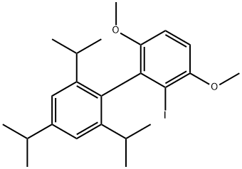 2-Iodo-2',4',6'-triisopropyl-3,6-diMethoxy-1,1'-biphenyl Structure