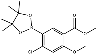 4-Chloro-2-Methoxy-5-(4,4,5,5-tetraMethyl-[1,3,2]dioxaborolan-2-yl)-안식향산메틸에스테르 구조식 이미지