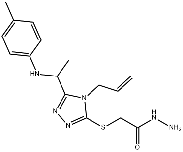 2-[(4-allyl-5-{1-[(4-methylphenyl)amino]ethyl}-4H-1,2,4-triazol-3-yl)thio]acetohydrazide 구조식 이미지