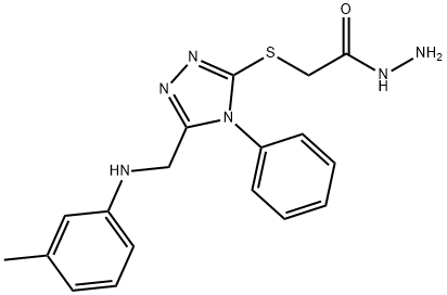 2-[(5-{[(3-methylphenyl)amino]methyl}-4-phenyl-4H-1,2,4-triazol-3-yl)thio]acetohydrazide 구조식 이미지