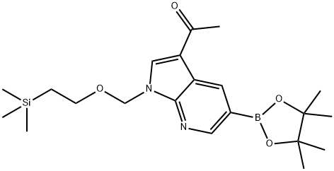 1-(5-(4,4,5,5-tetraMethyl-1,3,2-dioxaborolan-2-yl)-1-((2-(triMethylsilyl)ethoxy)Methyl)-1H-pyrrolo[2,3-b]pyridin-3-yl)ethanone 구조식 이미지