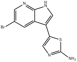 2-ThiazolaMine, 5-(5-broMo-1H-pyrrolo[2,3-b]pyridin-3-yl)- Structure