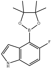 1H-Indole, 5-fluoro-4-(4,4,5,5-tetraMethyl-1,3,2-dioxaborolan-2-yl)- 구조식 이미지