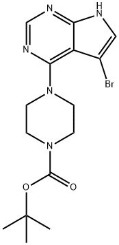 4-(4-Boc-1-piperazinyl)-5-broMo-7H-pyrrolo[2,3-d]pyriMidine Structure