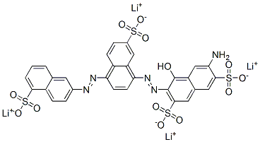 tetralithium 6-amino-4-hydroxy-3-[7-sulfonato-4-(5-sulfonato-2-naphthylazo)-1-naphthylazo]naphthalene-2,7-disulfonate Structure