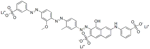 4-Hydroxy-3-[4-[2-methoxy-4-(3-sulfophenylazo)phenylazo]-3-methylphenylazo]-6-(3-sulfoanilino)-2-naphthalenesulfonic acid trilithium salt Structure