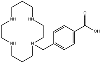 4-((1,4,8,11-tetraazacyclotetradec-1-yl)methyl)benzoic acid Structure