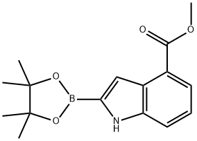 4-METHOXYCARBONYL-1H-INDOLE-2-BORONIC ACID PINACOL ESTER Structure