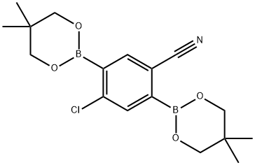 4-Chlorobenzonitrile-2,5-diboronic acid neopentyl glycol ester Structure
