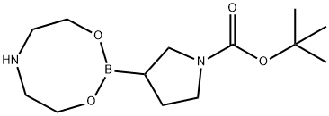1-(TERT-BUTOXYCARBONYL)PYRROLIDINE-3-BORONIC ACID DIETHANOLAMINE ESTER 구조식 이미지