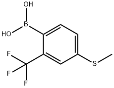 4-(Methylthio)-2-(trifluoroMethyl)phenylboronic acid 구조식 이미지