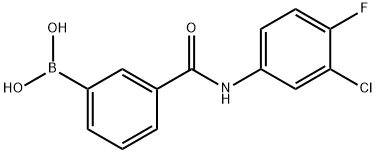 (3-((3-Chloro-4-fluorophenyl)carbamoyl)-phenyl)boronic acid Structure