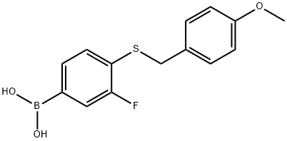 3-Fluoro-4-(4-methoxybenzylthio)phenylboronic acid Structure