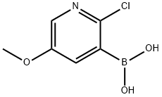 2-클로로-5-메톡시피리딘-3-보론산 구조식 이미지