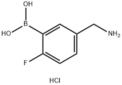 5-(Aminomethyl)-2-fluorophenylboronic acid, HCl 구조식 이미지