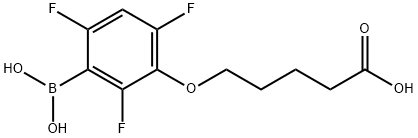 5-(3-보로노-2,4,6-트리플루오로페녹시)펜탄산 구조식 이미지