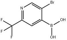 5-브로모-2-(트리플루오로메틸)피리딘-4-일보론산 구조식 이미지