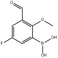 5-Fluoro-3-forMyl-2-Methoxyphenylboronic acid 구조식 이미지