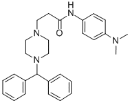 1-Piperazinepropanamide, N-(4-(dimethylamino)phenyl)-4-(diphenylmethyl )- Structure