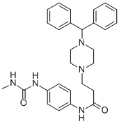 1-피페라진프로판아미드,4-(디페닐메틸)-N-(4-(((메틸아미노)카르보닐)아미노)페닐)- 구조식 이미지