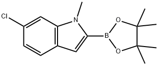 6-CHLORO-1-METHYL-2-(4,4,5,5-TETRAMETHYL-1,3,2-DIOXABOROLAN-2-YL)-1H-INDOLE 구조식 이미지