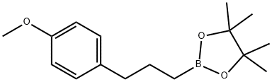 2-[3-(4-METHOXYPHENYL)PROPYL]-4,4,5,5-TETRAMETHYL-1,3,2-DIOXABOROLANE 구조식 이미지