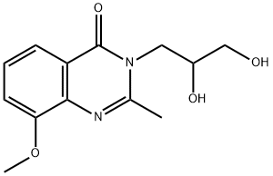 4(3H)-Quinazolinone,  3-(2,3-dihydroxypropyl)-8-methoxy-2-methyl- Structure