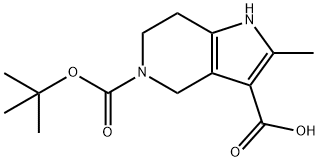5-(tert-butoxycarbonyl)-4,5,6,7-tetrahydro-2-Methyl-1H-pyrrolo[3,2-c]pyridine-3-carboxylic acid 구조식 이미지