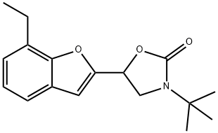 rac-3-tert-Butyl-5-(7-ethyl-2-benzofuranyl)-2-oxazolidinone 구조식 이미지