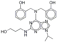 2,2'-[[[2-[(3-Hydroxypropyl)nitrilo]-9-(1-Methylethyl)-9H-purin-6-yl]iMino]bis(Methylene)]bisphenol 구조식 이미지