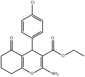 ethyl 2-amino-4-(4-chlorophenyl)-5-oxo-5,6,7,8-tetrahydro-4H-chromene-3-carboxylate 구조식 이미지