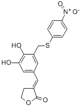 2(3H)-Furanone, dihydro-3-((3,4-dihydroxy-5-(((4-nitrophenyl)thio)meth yl)phenyl)methylene)- 구조식 이미지